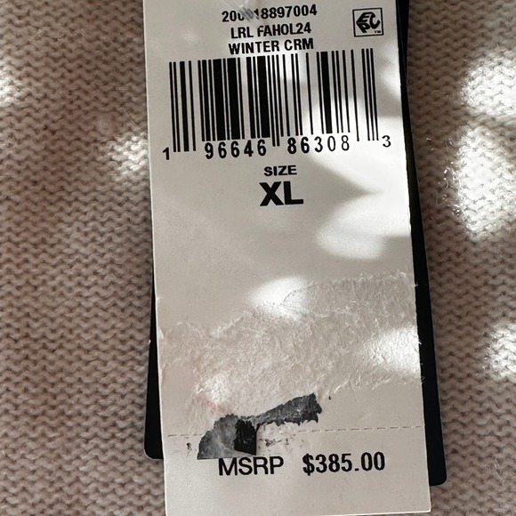 LAUREN RALPH LAUREN NWT Cashmere Cream Knit Shawl Collar Cardigan Sweater SZ XL - Picture 13 of 16